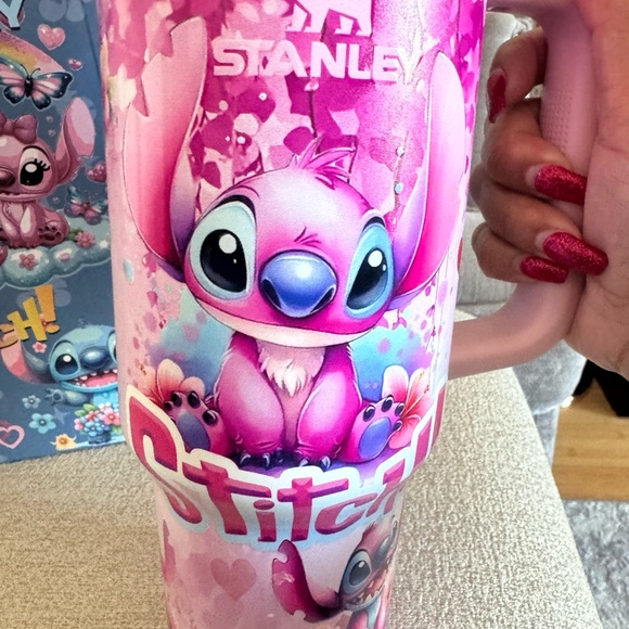 Stanley Stitch Pink and Blue 40oz Tumbler. New. - Picture 6 of 8